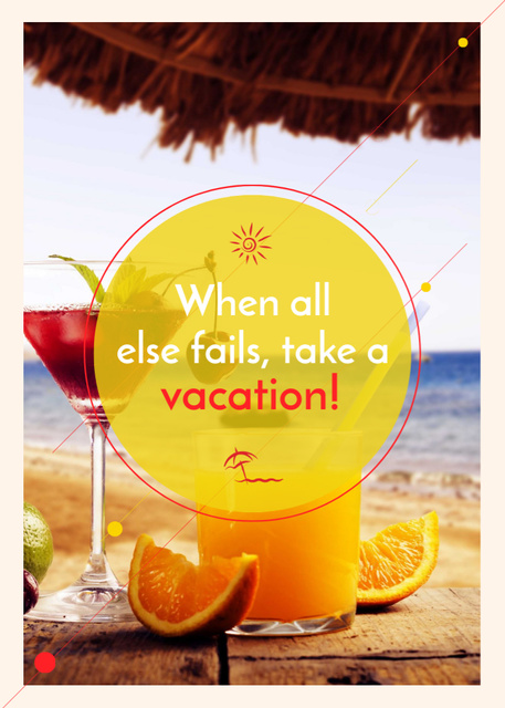 Vacation Offer Cocktail at the Beach Flayer Design Template