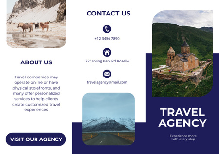 Ontwerpsjabloon van Brochure van Collage met voorstel van reisbureaudiensten