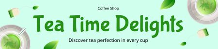 Modèle de visuel Belle offre de thé vert dans un café - Ebay Store Billboard