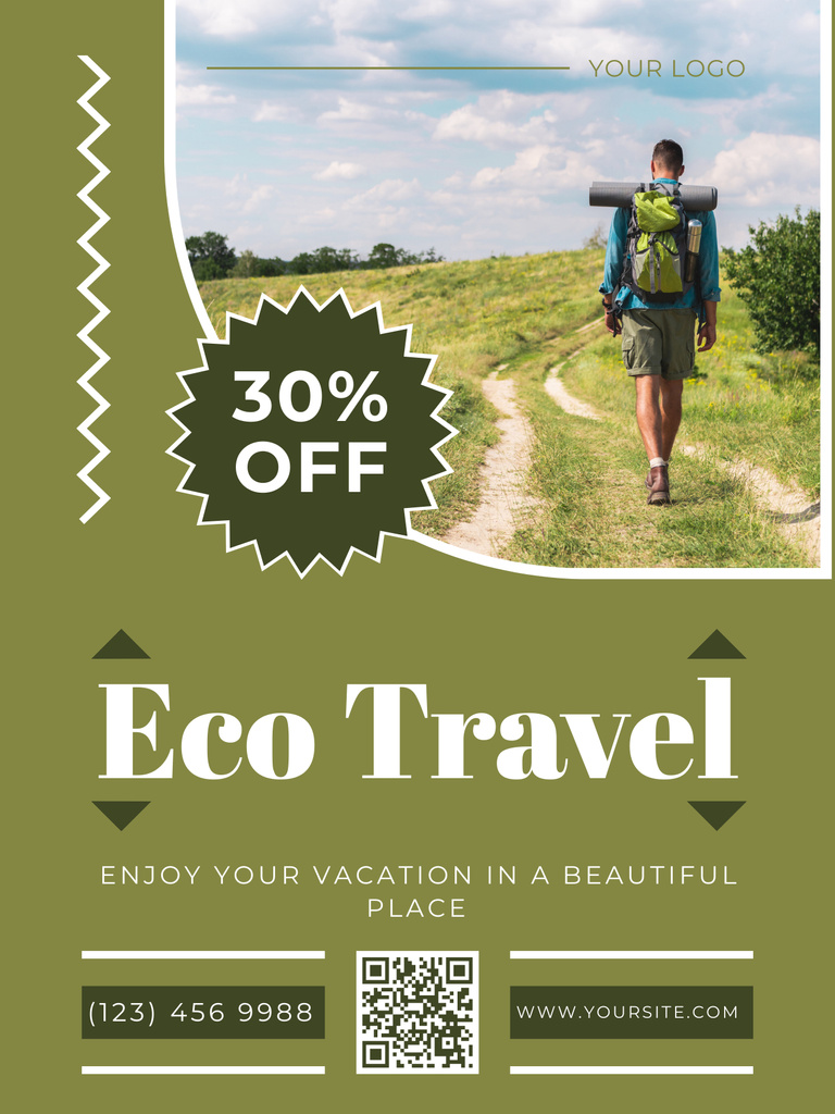 Eco Tours for Active Recreation Poster US Design Template