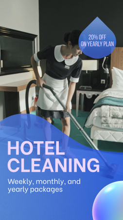 Template di design Servizio di pulizia professionale dell'hotel con sconti e pacchetti TikTok Video