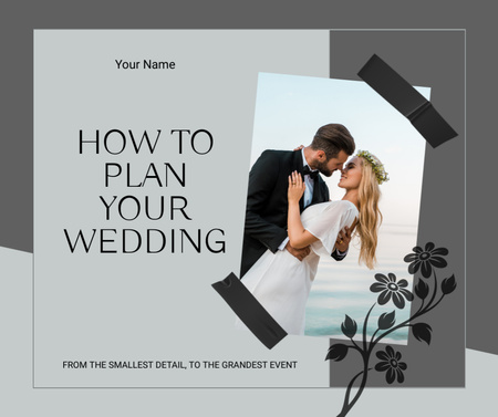 Detailed Planning Wedding Tips With Happy Couple Facebook Design Template
