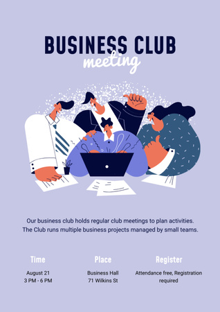 Business Club Meeting Announcement Flyer A4 Modelo de Design