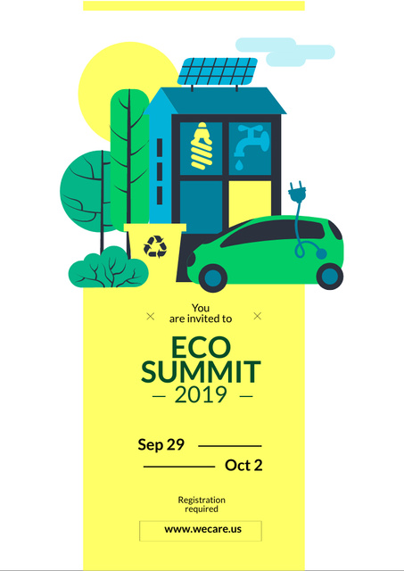 Eco Summit Invitation with Sustainable Technologies Flyer A4 Šablona návrhu