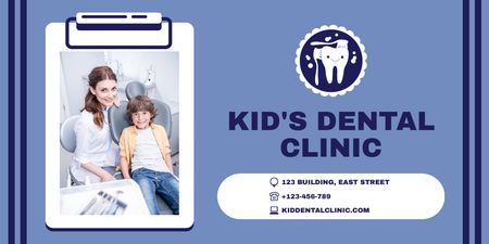 Services of Kid's Dental Clinic Twitter Design Template