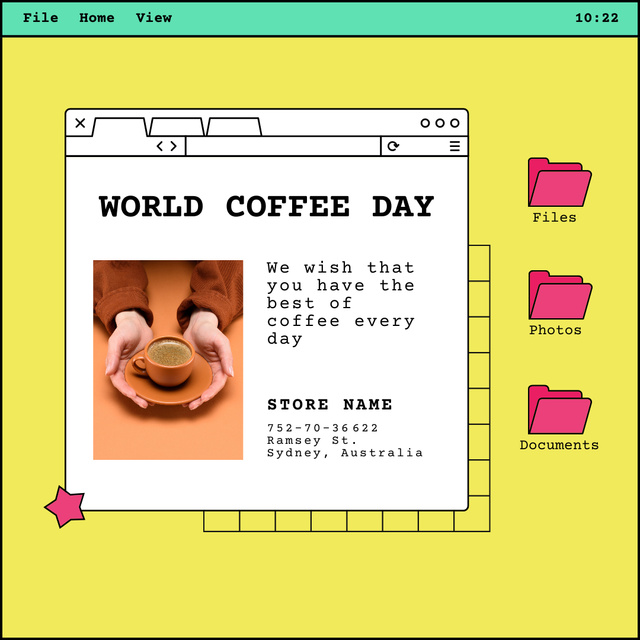 Ontwerpsjabloon van Instagram van Inspiration for World Coffee Day with Cup of Hot Cappuccino