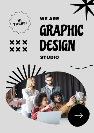 Modèle de visuel Annonce de studio de conception graphique - Flyer A4