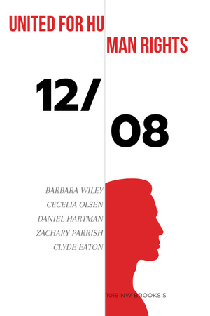 Modèle de visuel Annonce d'un événement sur les droits de l'homme avec la silhouette de l'homme - Pinterest