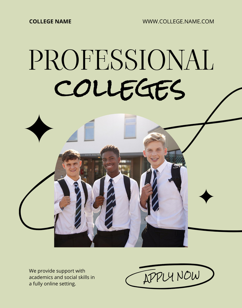 Ontwerpsjabloon van Poster 22x28in van Young Students in Uniform