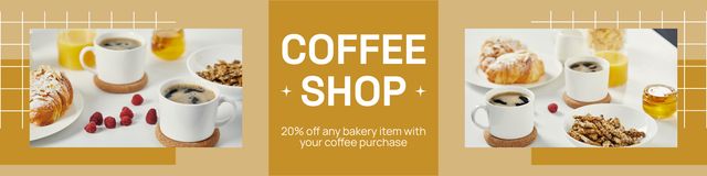 Discounts For Stunning Pastries And Coffee Twitterデザインテンプレート