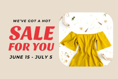 Clothes Sale with Stylish Yellow Summer Dress