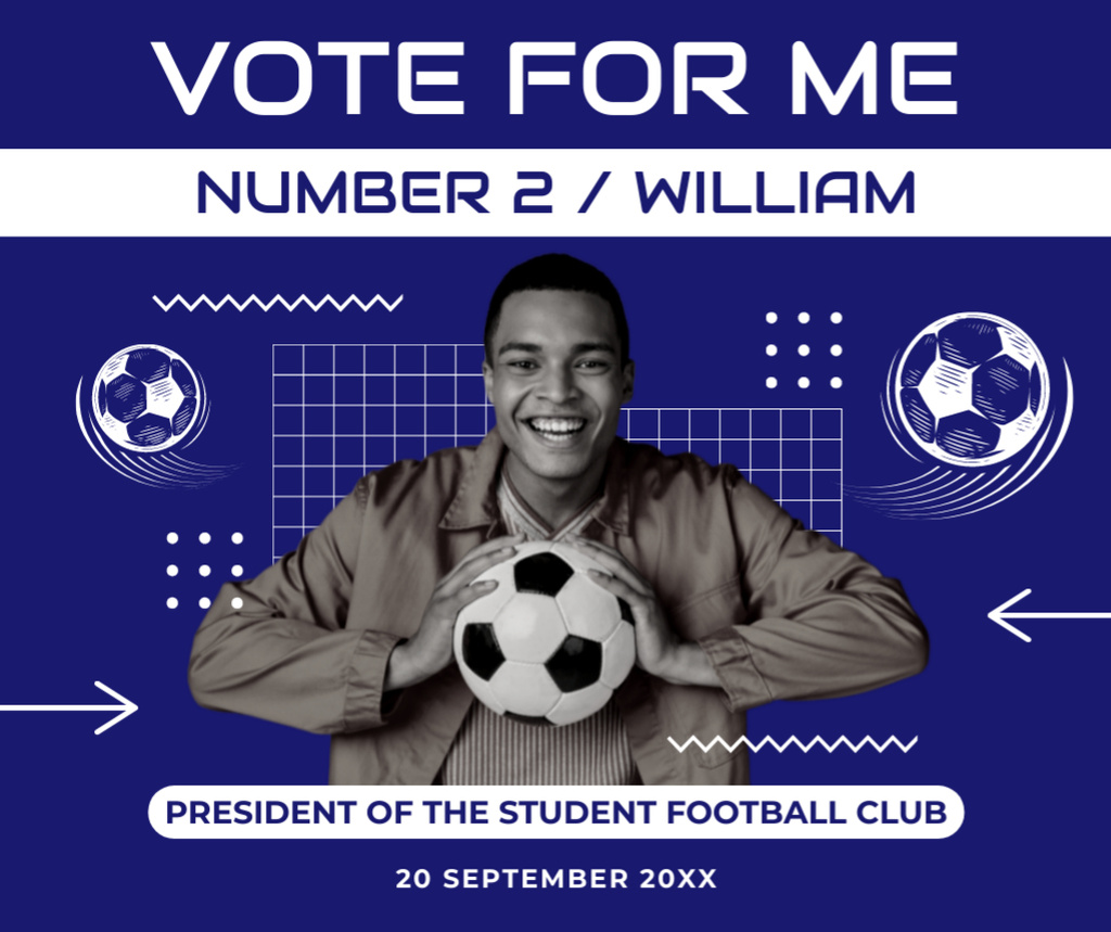 Voting for President of Student Football Club Facebook Design Template