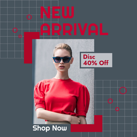 Fashion Collection Ad with Blond Woman Instagram Design Template