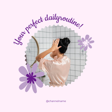 High Quality Skincare Daily Routine Products Offer Instagram AD Design Template