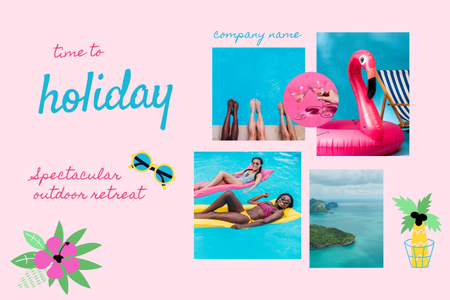 Спеціальна пропозиція для літніх канікул Mood Board – шаблон для дизайну