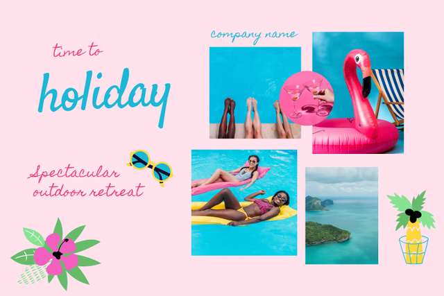 Plantilla de diseño de Summer Vacation Special Offer Mood Board 