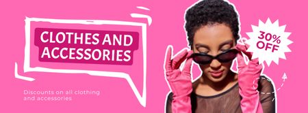 Ontwerpsjabloon van Facebook cover van Verkoop van roze kleding en accessoires