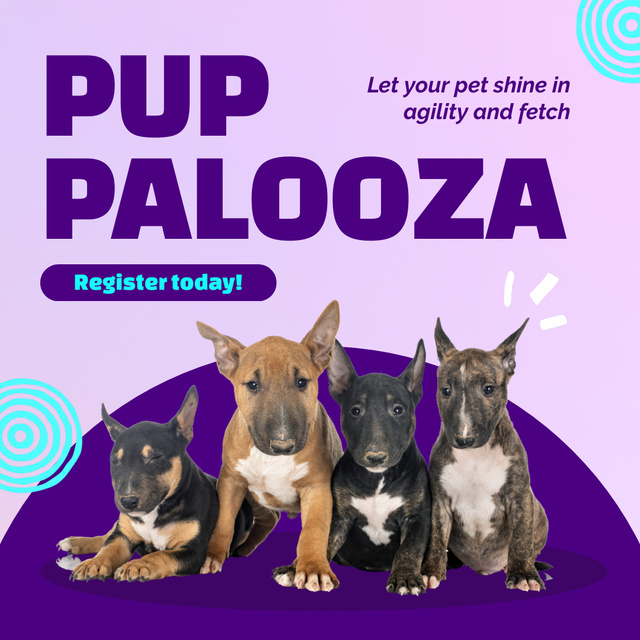 Lovely Dog Breed Event With Registration Animated Post Design Template