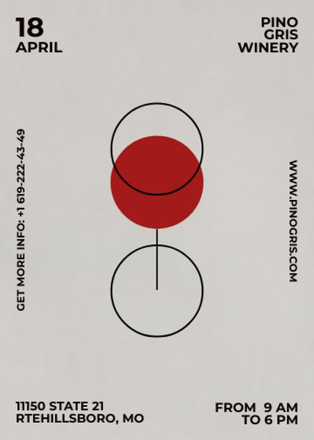 Wine Tasting Announcement with Creative Illustration Invitation Design Template