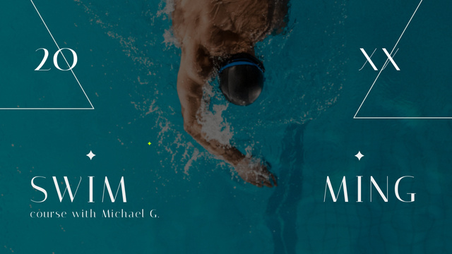 Man Swim In Pool Youtube Thumbnail – шаблон для дизайна