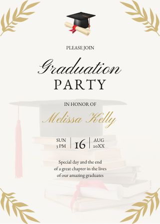 Plantilla de diseño de Graduation Party Announcement Invitation 
