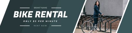 Rental City Bikes for Comfortable Transportation Twitter Design Template