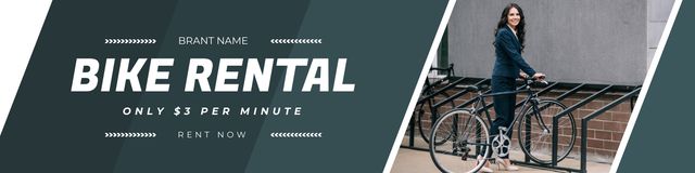 Rental City Bikes for Comfortable Transportation Twitterデザインテンプレート