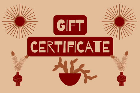 Designvorlage Plants for Home Decoration Plain Red für Gift Certificate