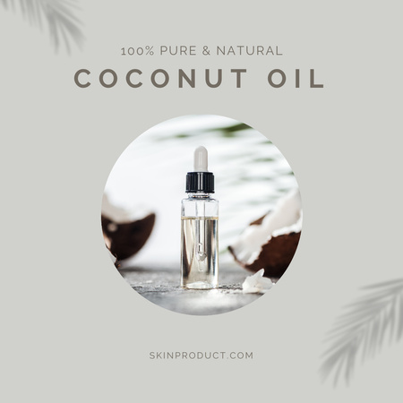 Coconut Skin Oil Ad Instagram Design Template