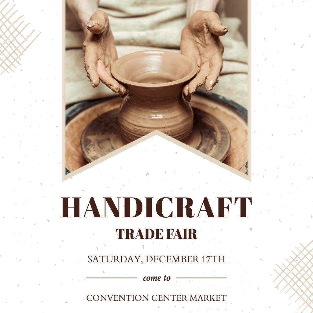 Designvorlage Handmade Pottery Trade Fair Announcement für Instagram