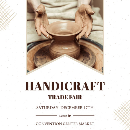 Ontwerpsjabloon van Instagram van Handmade Pottery Trade Fair Announcement