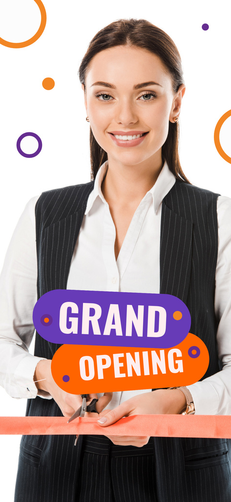 Grand Opening Event With Ribbon Cutting Ceremony Snapchat Moment Filter Tasarım Şablonu