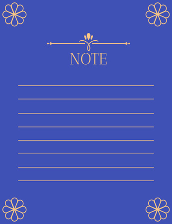 Blank for Notes with Cute Flowers Notepad 107x139mm Design Template