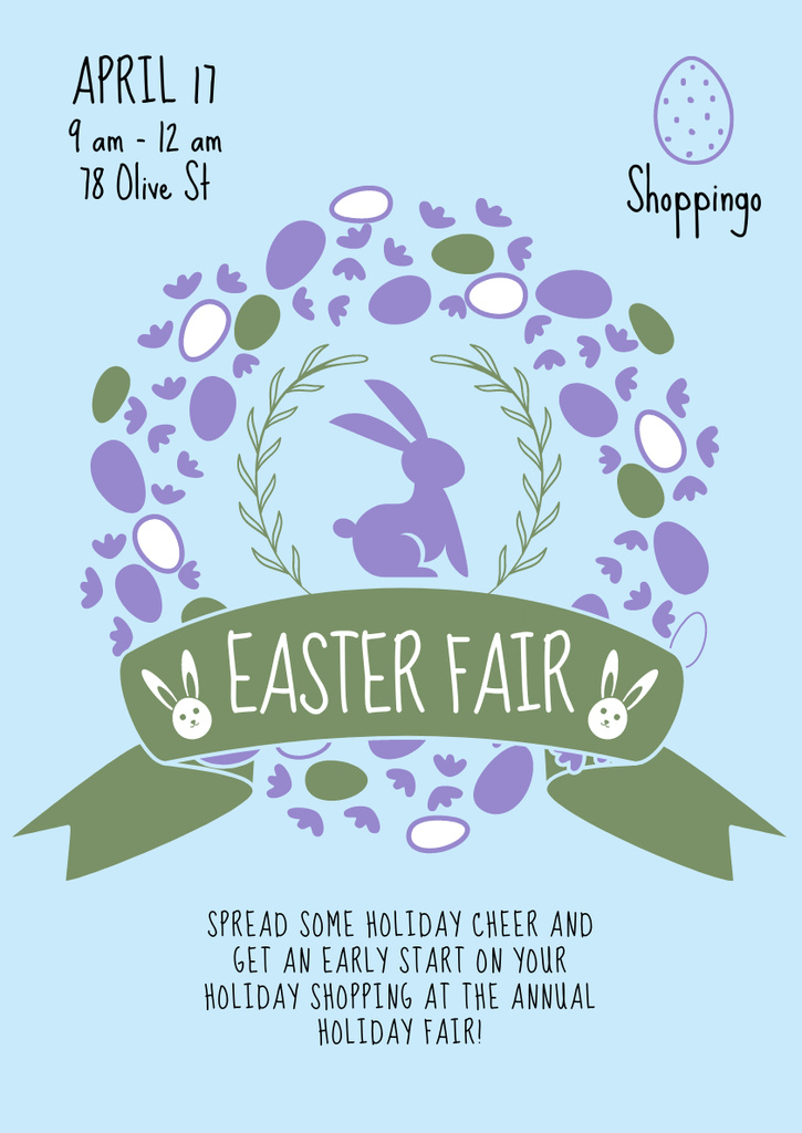 Cute Easter Fair Event Announcement Poster A3 Tasarım Şablonu