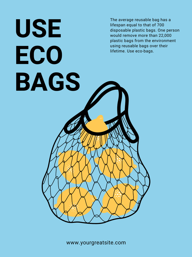 Fresh Lemons in Eco Bag Poster 36x48in Design Template