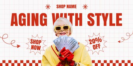 Template di design Outfits For Elderly With Discount Twitter