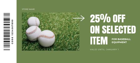 Designvorlage Werbung für Baseball-Ausrüstung kaufen für Coupon 3.75x8.25in