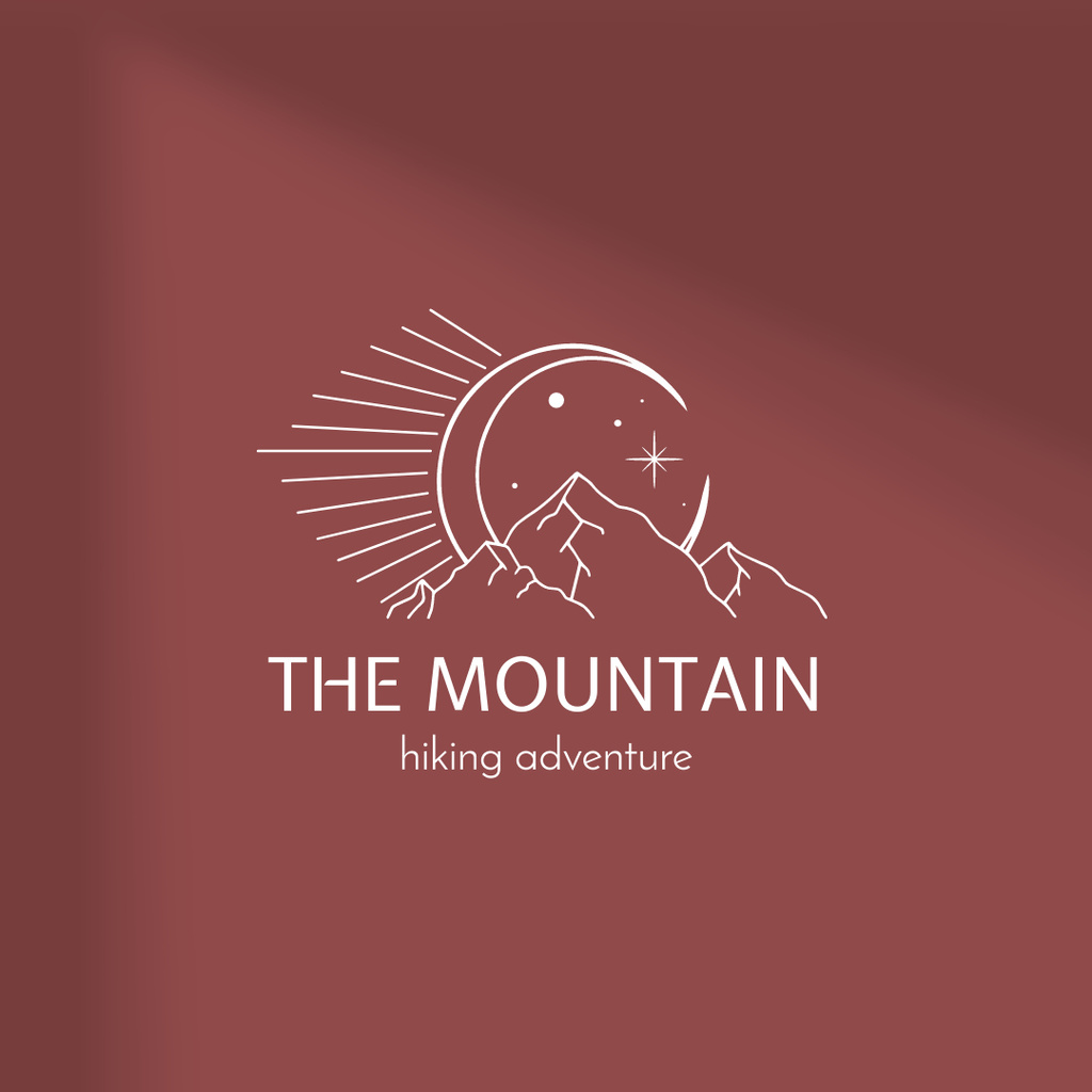 Offer of Hiking Adventure With Mountains And Moon Logo 1080x1080px – шаблон для дизайну