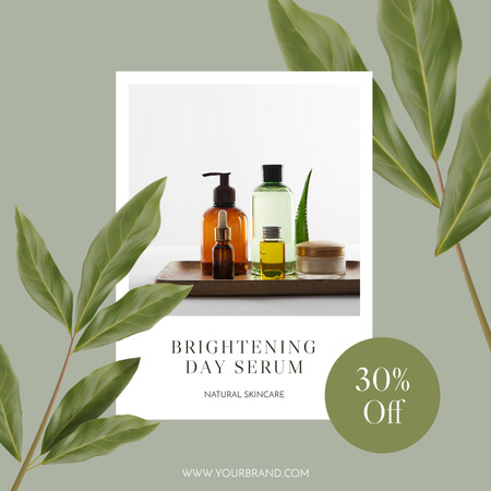 Ontwerpsjabloon van Instagram AD van aanbod huidverzorgingsproducten met serum