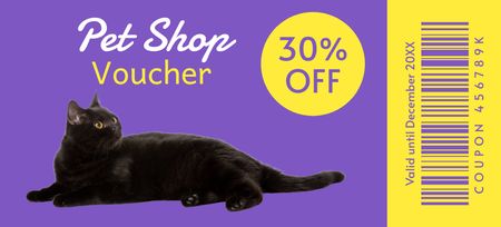 Plantilla de diseño de Pet Shop Discount Voucher Coupon 3.75x8.25in 