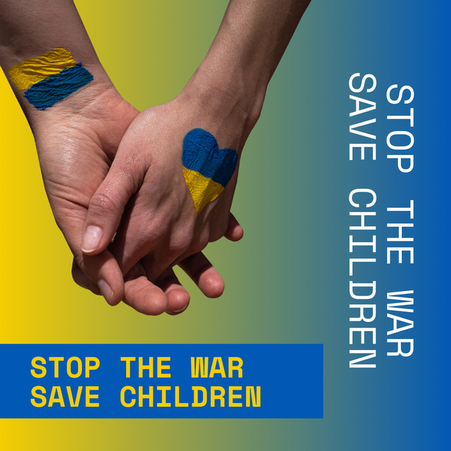 Stop The War and Save Children Instagram – шаблон для дизайну