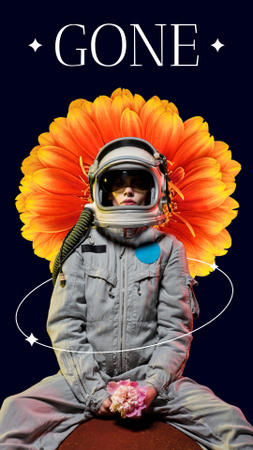 Designvorlage Woman in Astronaut Suit für Instagram Story