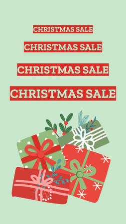 Ontwerpsjabloon van Instagram Story van Christmas Sale Announcement with Presents