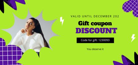 Template di design Useful Gift Voucher With Promo Code Coupon Din Large