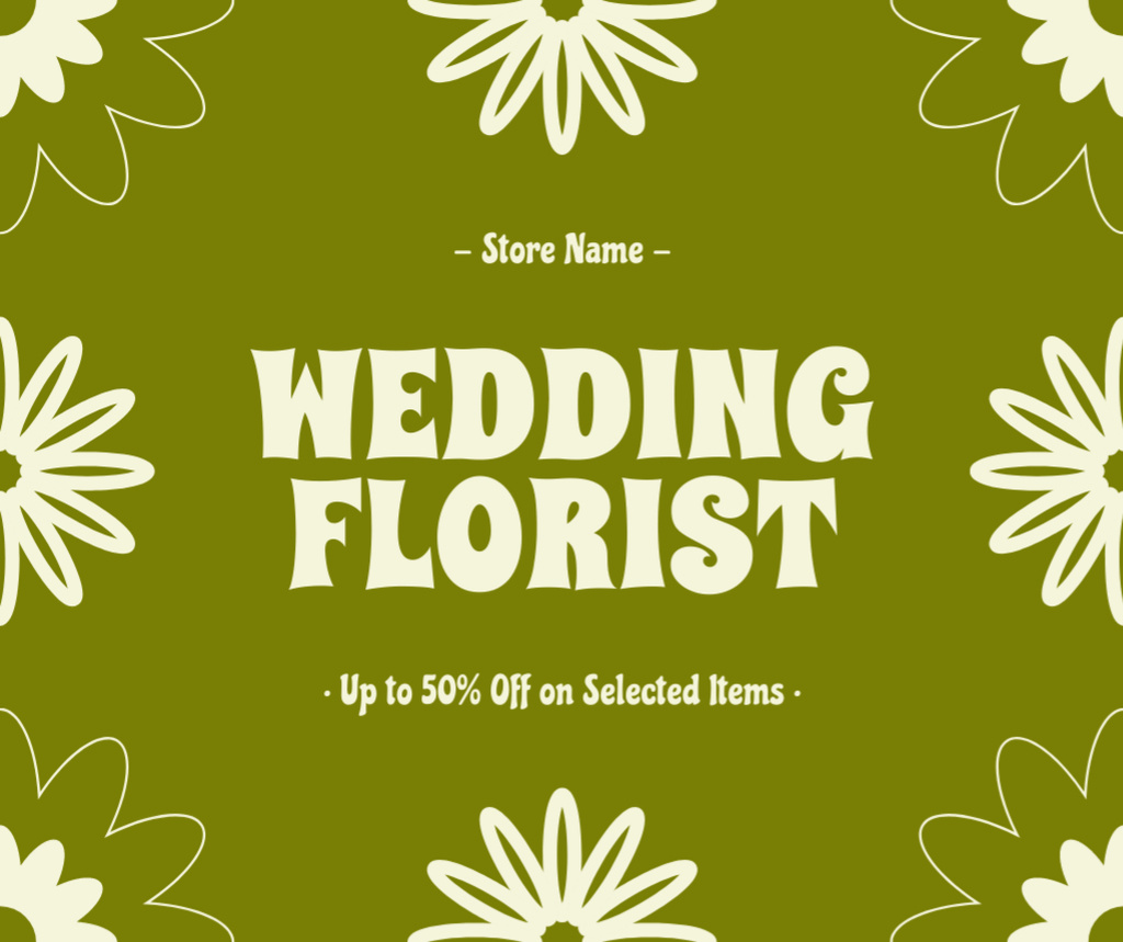 Wedding Florist Services Facebook tervezősablon