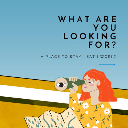 Template di design Suggerimento per la ricerca di luoghi di sosta durante i viaggi turistici Instagram