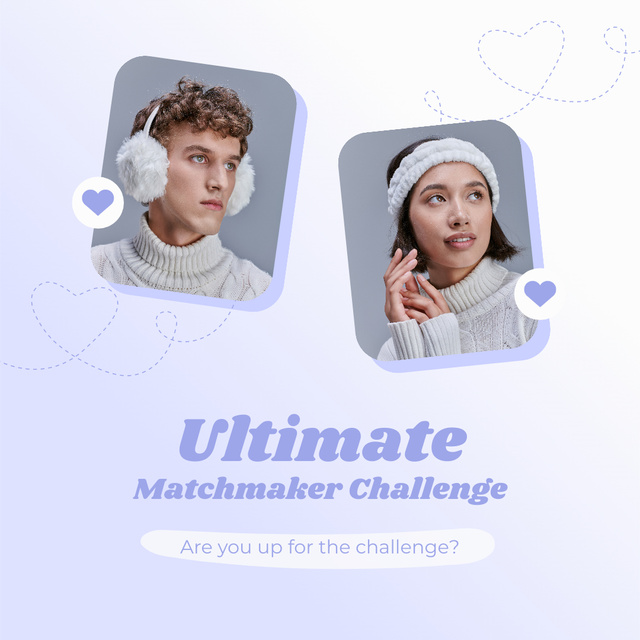 Matchmaking Challenge for Young Men and Women Instagram Design Template