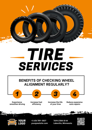 Plantilla de diseño de Tire Services for Cars Poster 