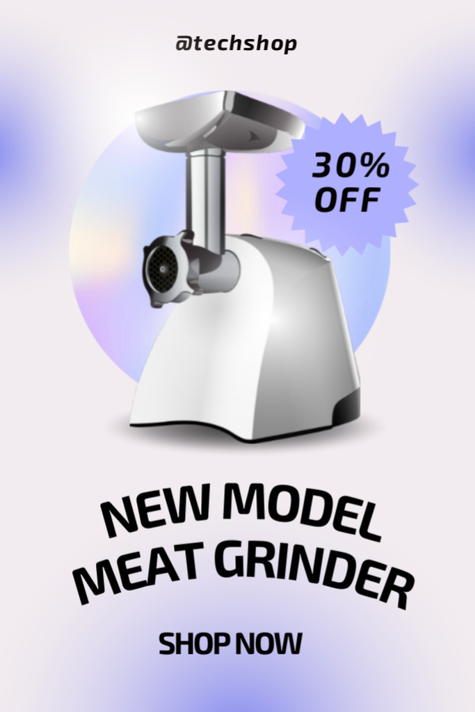New Model Meat Grinder Discount Announcement Tumblr Modelo de Design