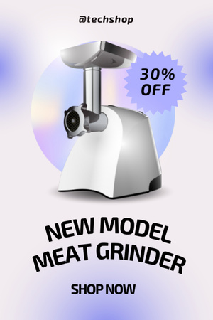 Plantilla de diseño de Anuncio de descuento de nuevo modelo de picadora de carne Tumblr 